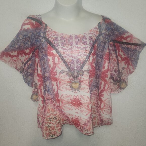 City Chic ** stylish studded blouse Plus size 18 w/ ruffled sleeves NWT - Picture 1 of 12